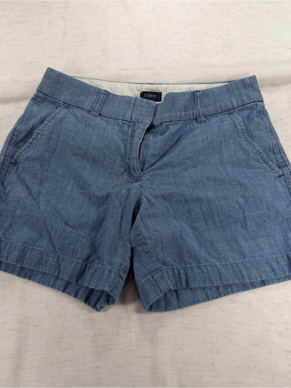 J. Crew Women's Denim-Look Chambray Shorts — Blue